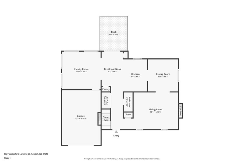 2,155/Mo, 5827 Waterford Landing Ct Raleigh, NC 27610 Floor Plan View