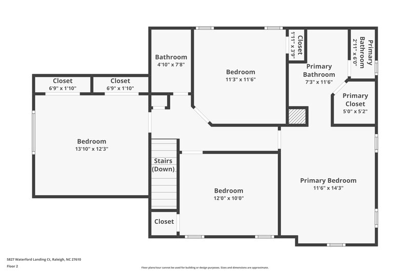 2,155/Mo, 5827 Waterford Landing Ct Raleigh, NC 27610 Floor Plan View 2