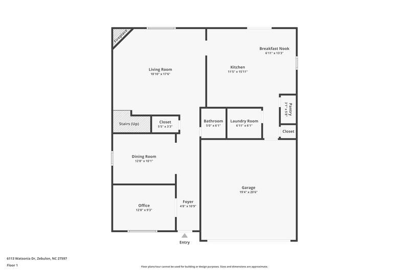 2,105/Mo, 6113 Watsonia Dr Zebulon, NC 27597 Floor Plan View
