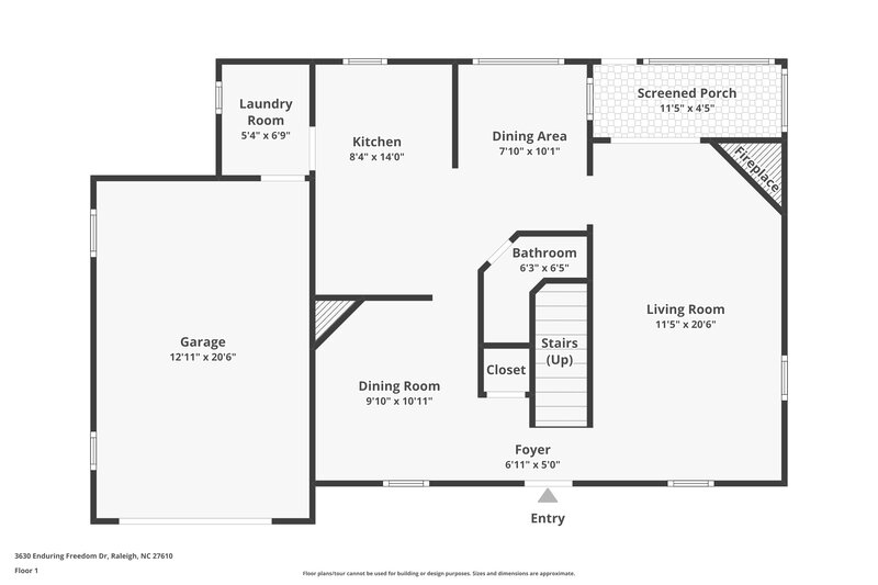 2,080/Mo, 3630 Enduring Freedom Dr Raleigh, NC 27610 Floor Plan View