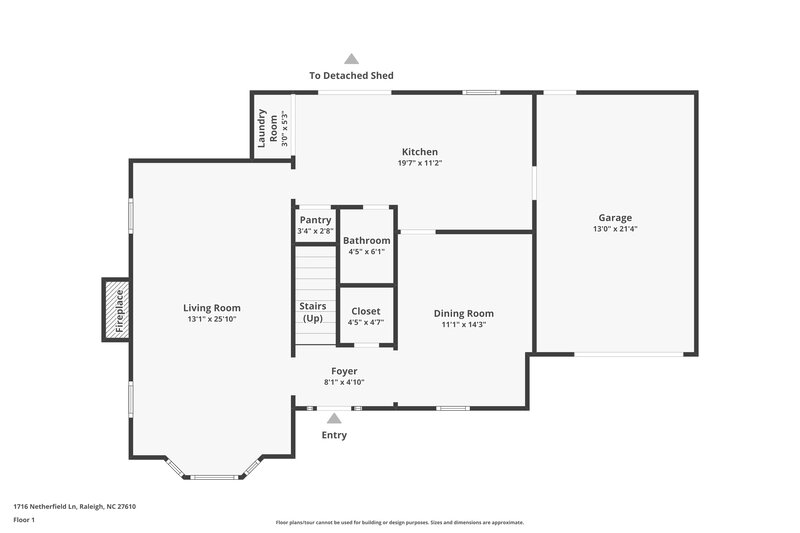 1,840/Mo, 1716 Netherfield Ln Raleigh, NC 27610 Floor Plan View 2