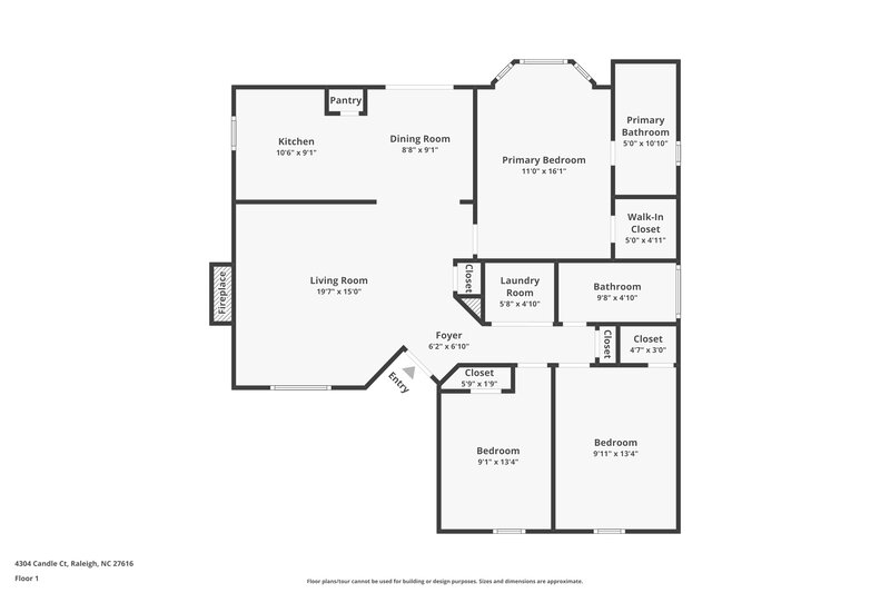 1,755/Mo, 4304 Candle Ct Raleigh, NC 27616 Floor Plan View