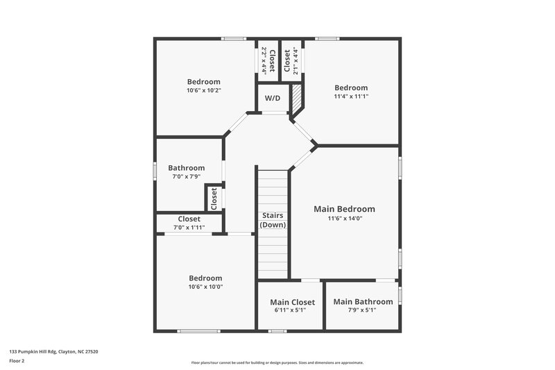1,800/Mo, 133 Pumpkin Hill Rdg Clayton, NC 27520 Floor Plan View 2