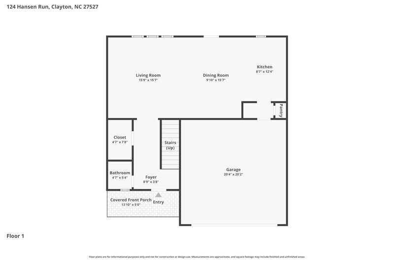 2,040/Mo, 124 Hansen Run Clayton, NC 27527 Floorplan View