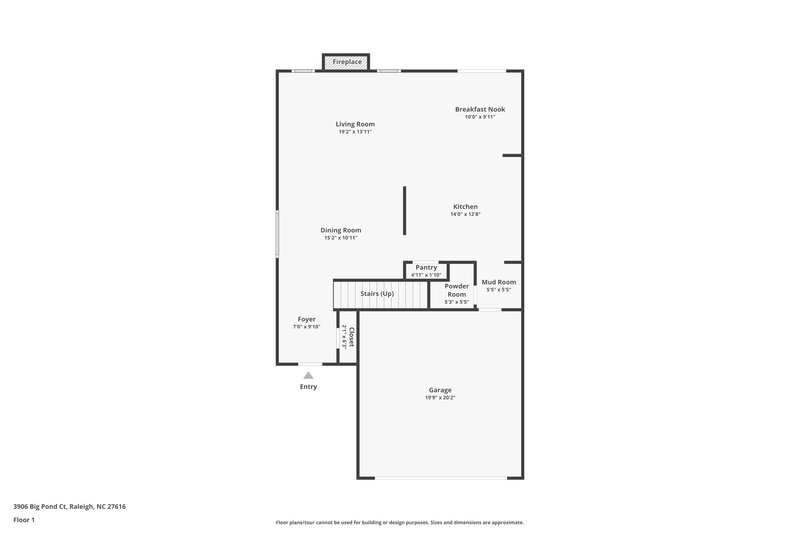 2,490/Mo, 3906 Big Pond Ct Raleigh, NC 27616 Floor Plan View