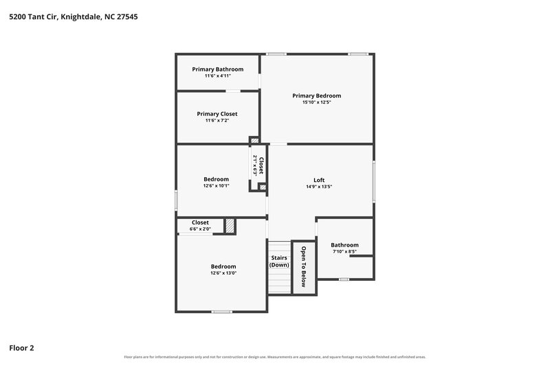 2,090/Mo, 5200 Tant Cir Knightdale, NC 27545 Floor Plan View 2