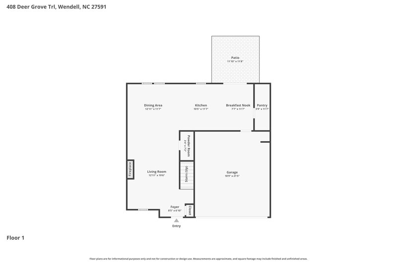2,265/Mo, 408 Deer Grove Trl Wendell, NC 27591 Floor Plan View