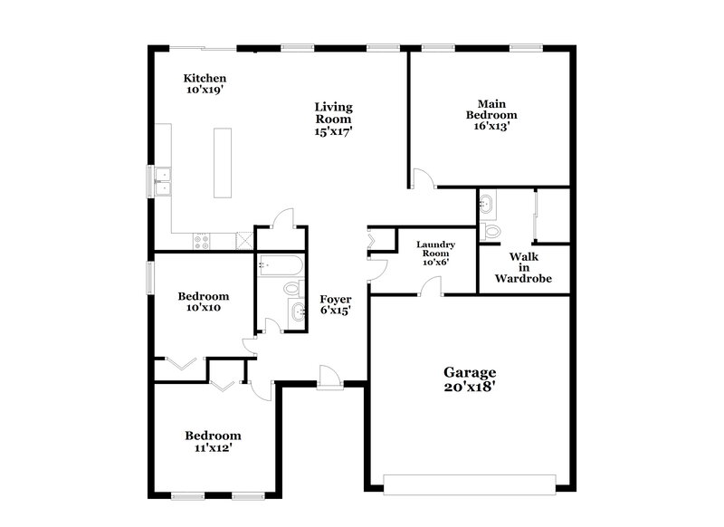 1,920/Mo, 864 Garrison Ave Clayton, NC 27520 Floor Plan View