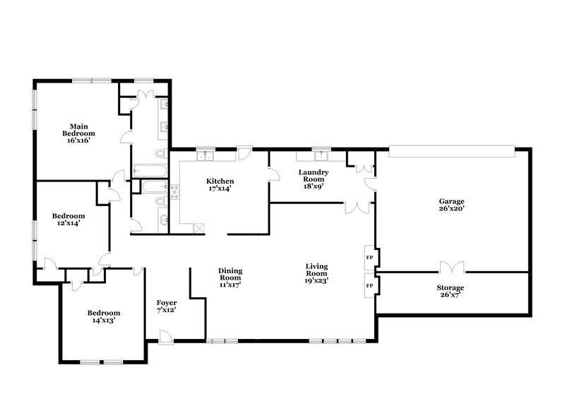 2,510/Mo, 300 W Holding St Smithfield, NC 27577 Floor Plan View