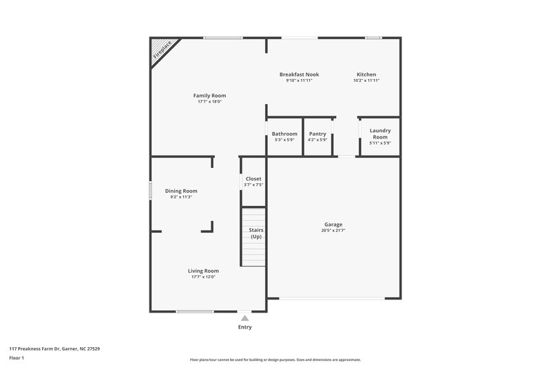3,900/Mo, 117 Preakness Farm Dr Garner, NC 27529 Floor Plan View