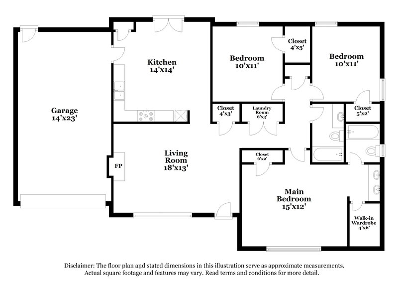 1,975/Mo, 2213 Maybrook Dr Raleigh, NC 27610 Floor Plan View