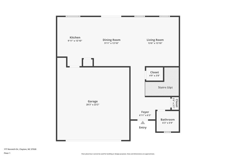 1,810/Mo, 177 Norwich Dr Clayton, NC 27520 Floor Plan View