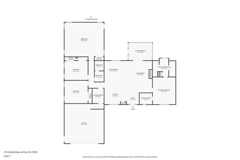 2,285/Mo, 115 Callisto Way Garner, NC 27529 Floorplan View
