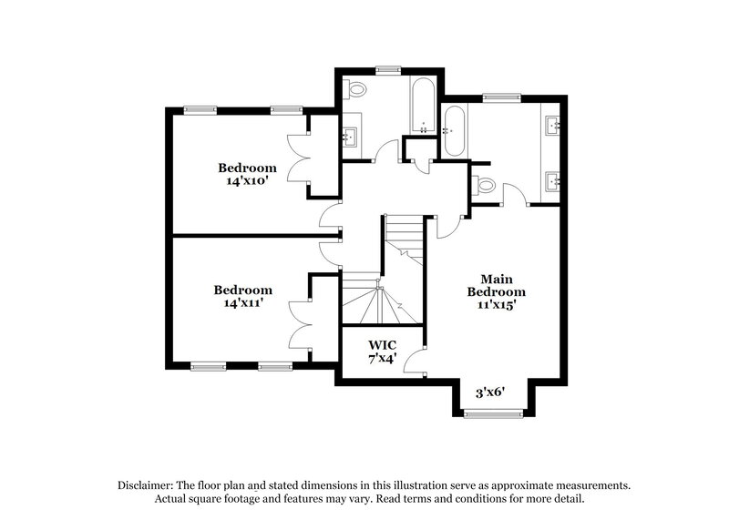 2,300/Mo, 4208 Knightsbridge Way Raleigh, NC 27604 Floor Plan View 2