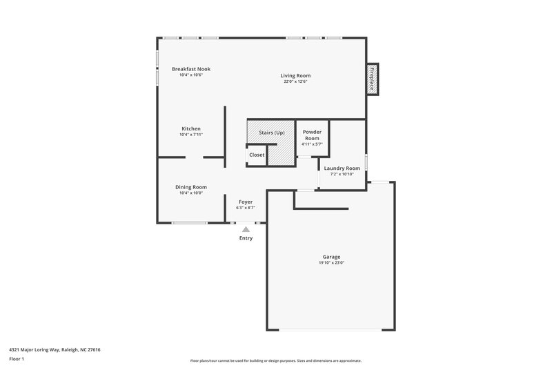 2,295/Mo, 4321 Major Loring Way Raleigh, NC 27616 Floor Plan View