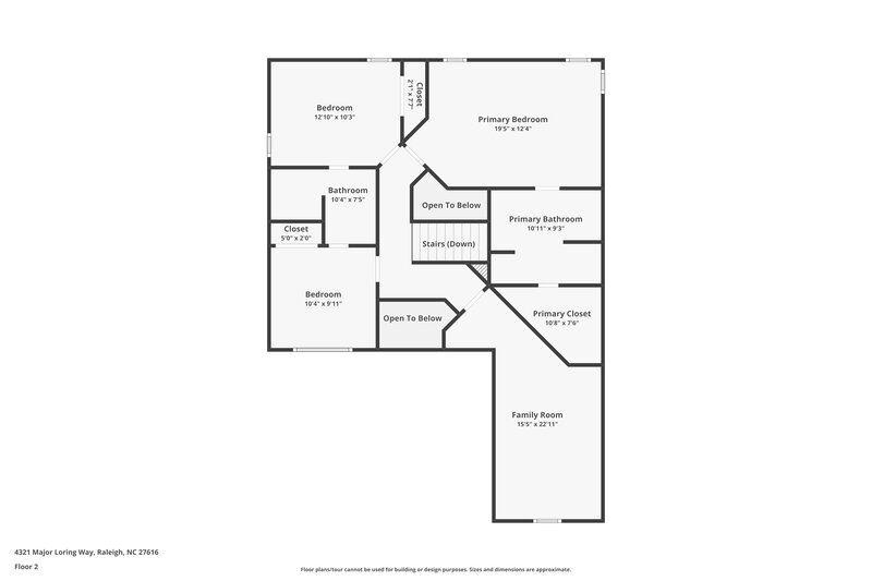 2,295/Mo, 4321 Major Loring Way Raleigh, NC 27616 Floor Plan View 2