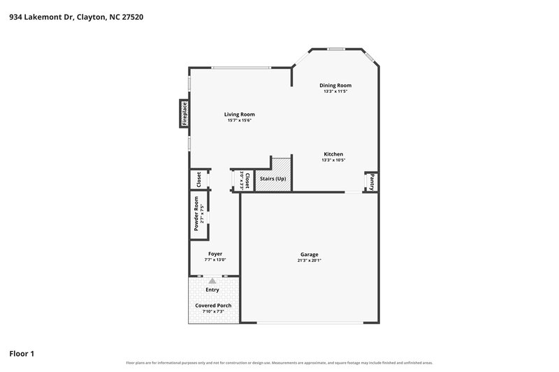 1,880/Mo, 934 Lakemont Dr Clayton, NC 27520 Floor Plan View