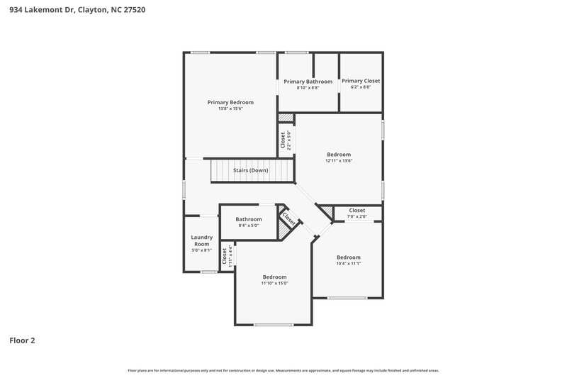 2,940/Mo, 934 Lakemont Dr Clayton, NC 27520 Floor Plan View 2