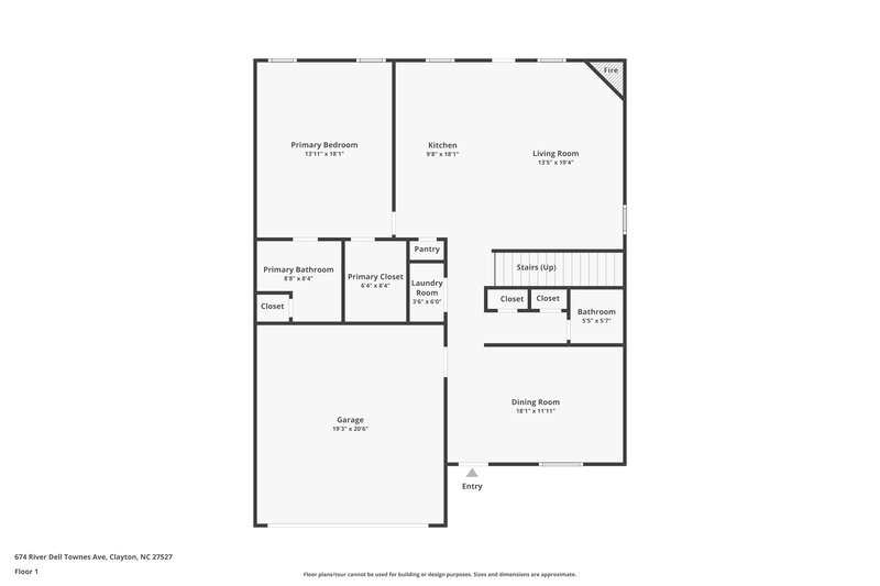 1,865/Mo, 674 River Dell Townes Ave Clayton, NC 27527 Floor Plan View