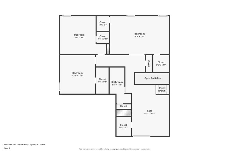 1,865/Mo, 674 River Dell Townes Ave Clayton, NC 27527 Floor Plan View 2