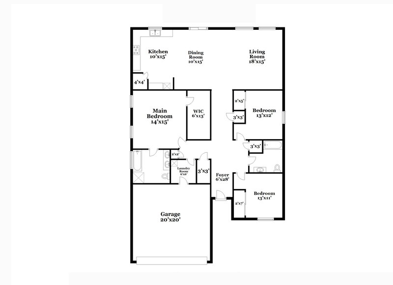 1,960/Mo, 179 Plymouth Dr Clayton, NC 27520 Floor Plan View