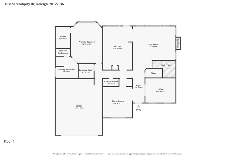 2,515/Mo, 3608 Serendipity Dr Raleigh, NC 27616 Floor Plan View
