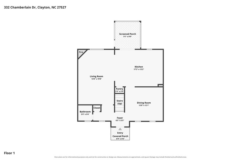 1,940/Mo, 332 Chamberlain Dr Clayton, NC 27527 Floor Plan View