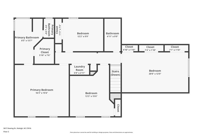2,355/Mo, 3617 Dewing Dr Raleigh, NC 27616 Floorplan View 2