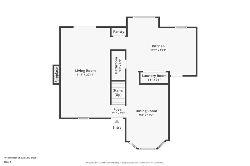 1,755/Mo, 4912 Matlock Ct Apex, NC 27539 Floor Plan View