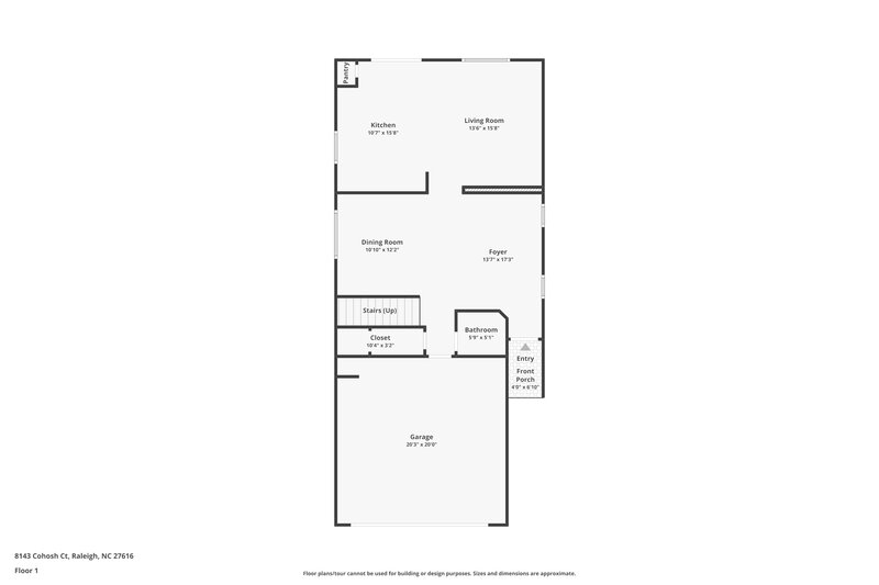 2,070/Mo, 8143 Cohosh Ct Raleigh, NC 27616 Floor Plan View