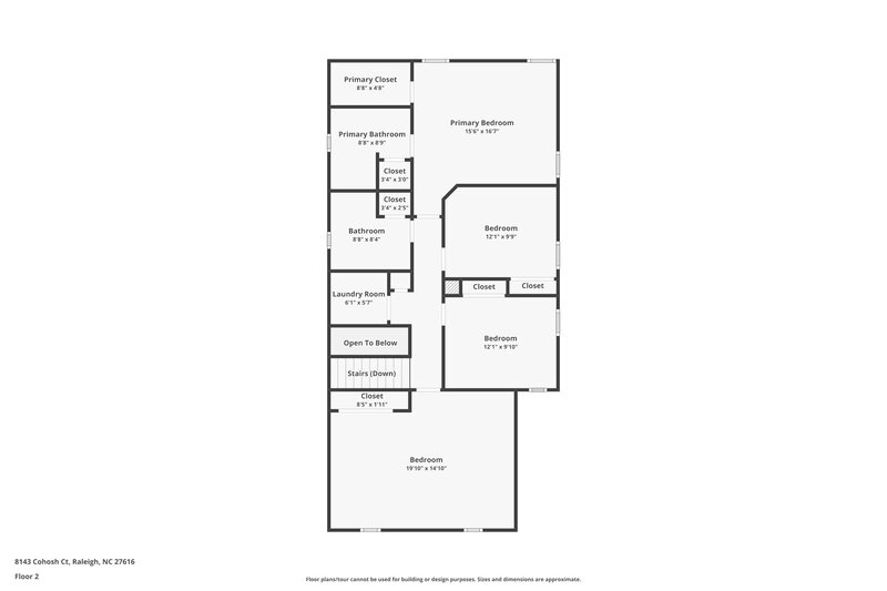 2,070/Mo, 8143 Cohosh Ct Raleigh, NC 27616 Floor Plan View 2
