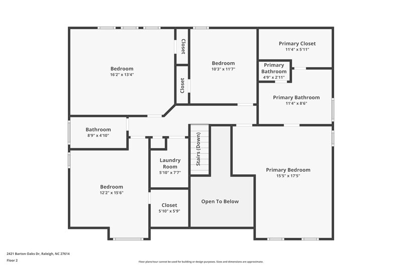 2,565/Mo, 2421 Barton Oaks Dr Raleigh, NC 27614 Floor Plan View 2