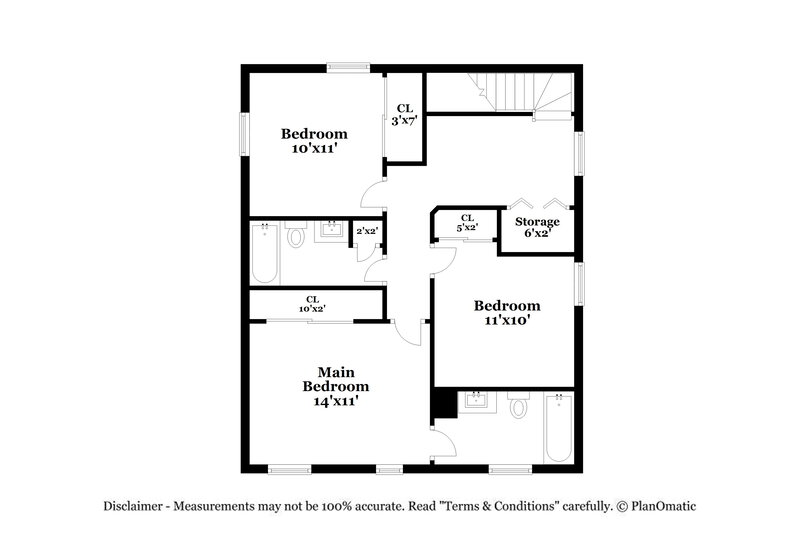 1,840/Mo, 6412 Guard Hill Dr Raleigh, NC 27610 Floor Plan View 2