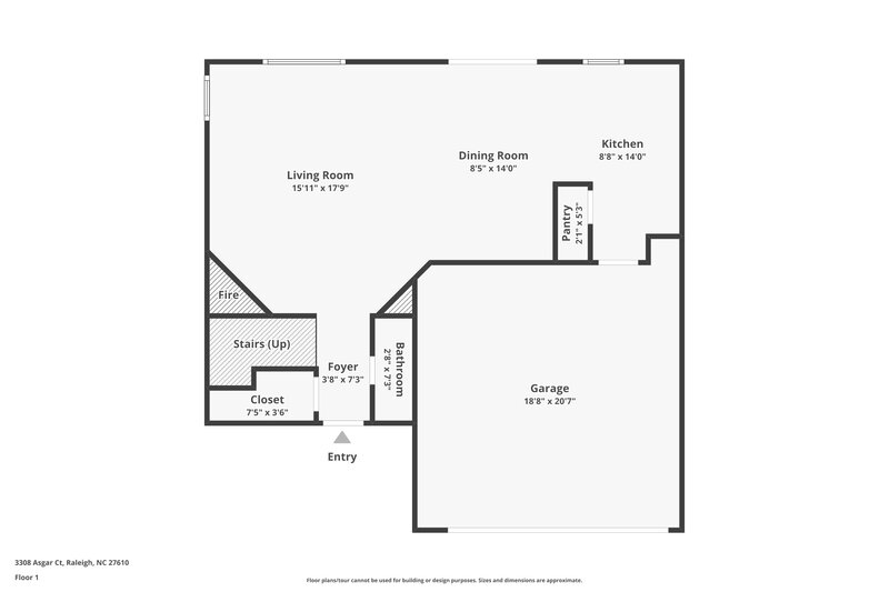 1,920/Mo, 3308 Asgar Ct Raleigh, NC 27610 Floor Plan View