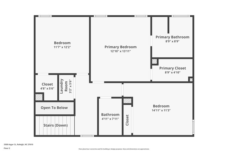 1,920/Mo, 3308 Asgar Ct Raleigh, NC 27610 Floor Plan View 2
