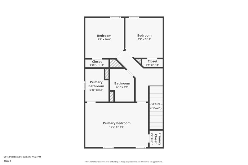 1,830/Mo, 2515 Dearborn Dr Durham, NC 27704 Floor Plan View 2