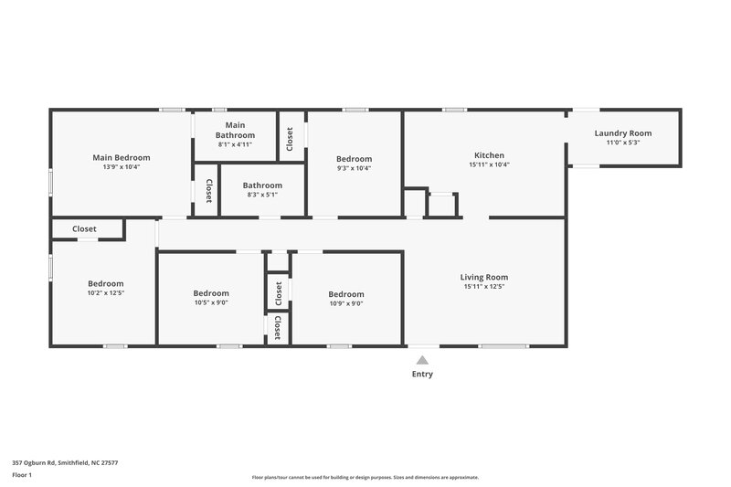 2,540/Mo, 357 Ogburn Rd Smithfield, NC 27577 Floor Plan View