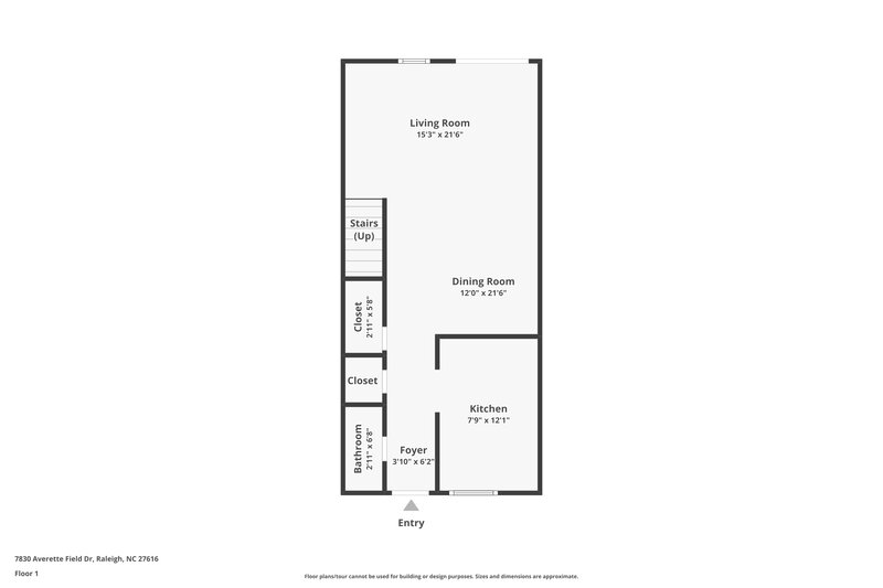 1,475/Mo, 7830 Averette Field Dr Raleigh, NC 27616 Floorplan View
