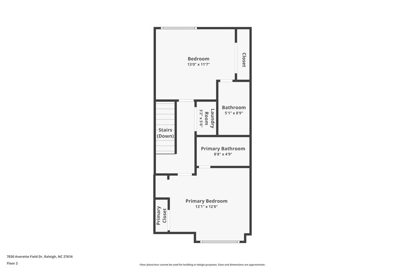 1,475/Mo, 7830 Averette Field Dr Raleigh, NC 27616 Floorplan View 2