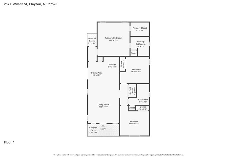 1,705/Mo, 257 E Wilson St Clayton, NC 27520 Floor Plan View