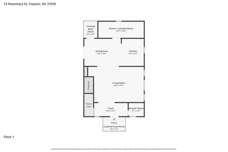 1,815/Mo, 72 Rosemary Street Clayton, NC 27520 Floor Plan View