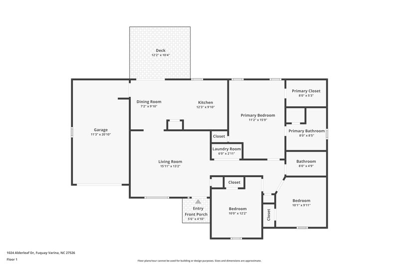 1,755/Mo, 1024 Alderleaf Dr Fuquay Varina, NC 27526 Floor Plan View