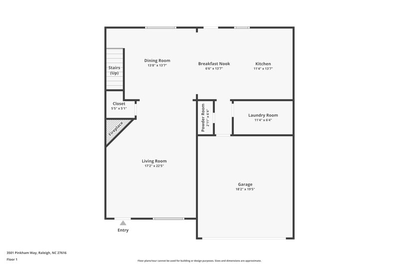 2,180/Mo, 3501 Pinkham Way Raleigh, NC 27616 Floor Plan View