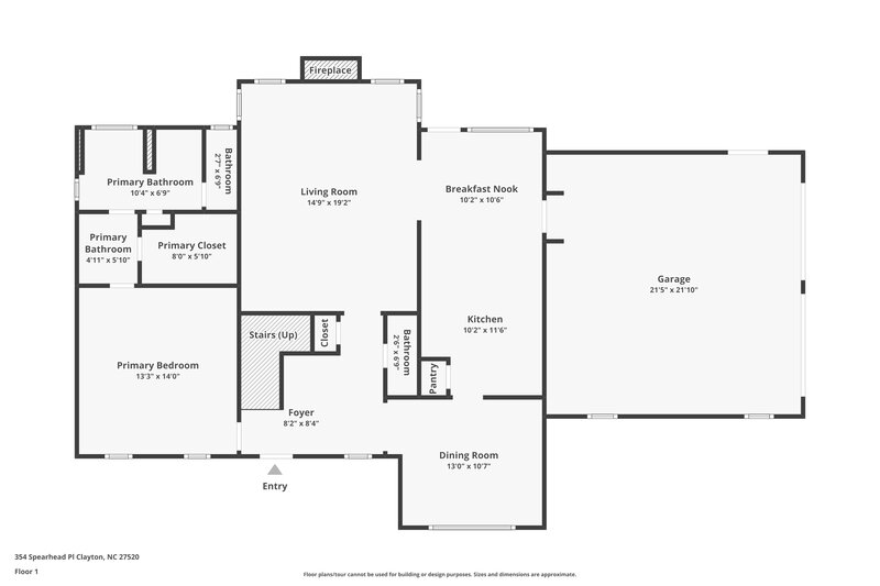 2,325/Mo, 354 Spearhead Pl Clayton, NC 27520 Floor Plan View
