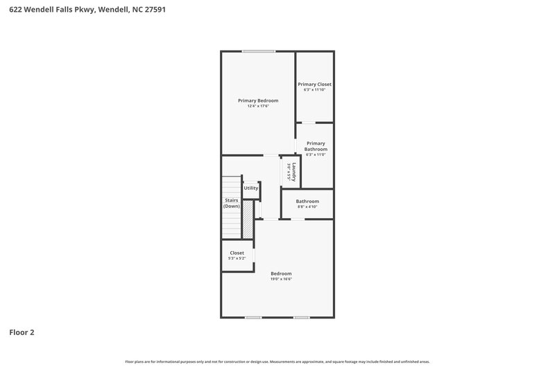 1,740/Mo, 622 Wendell Falls Pkwy Wendell, NC 27591 Floor Plan View 2