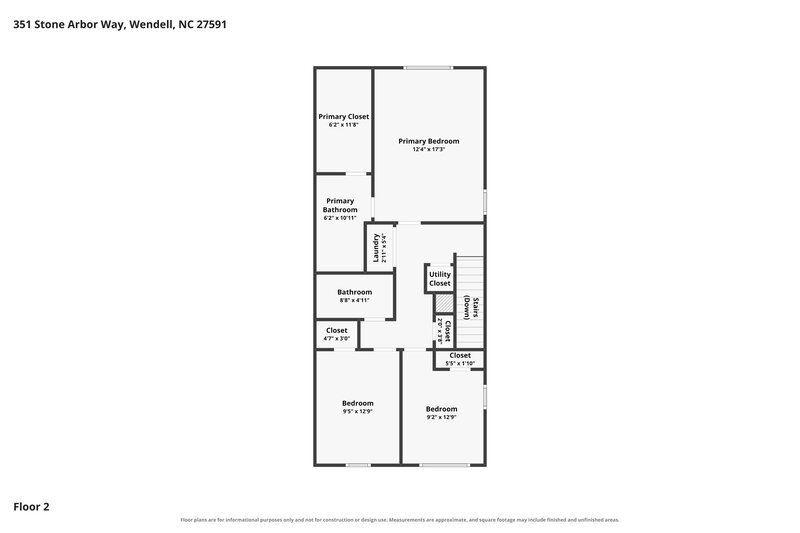 1,835/Mo, 351 Stone Arbor Way Wendell, NC 27591 Floor Plan View 2