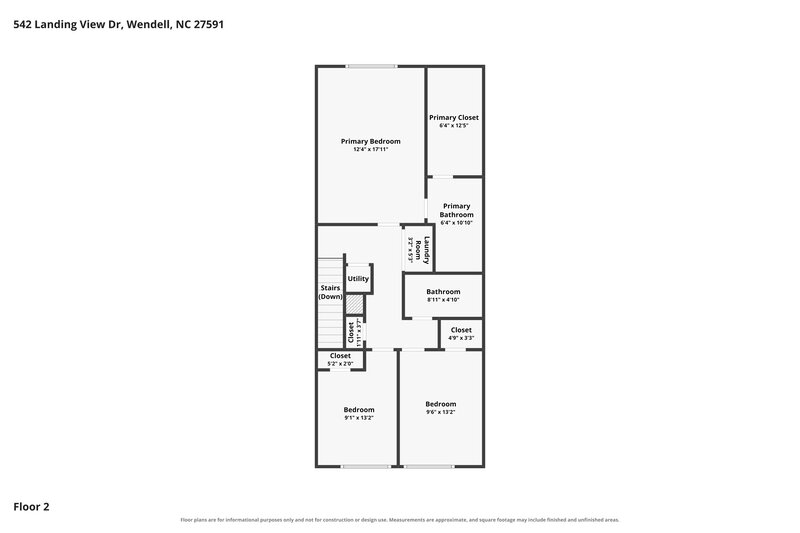 1,685/Mo, 542 Landing View Drive Wendell, NC 27591 Floor Plan View 2