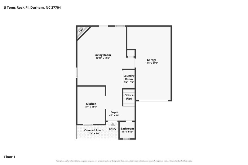 1,910/Mo, 5 Toms Rock Pl Durham, NC 27704 Floor Plan View