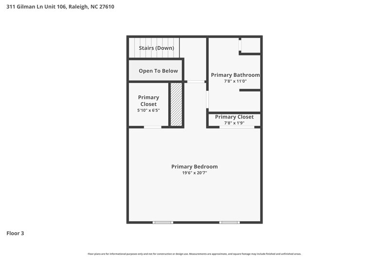 1,730/Mo, 311 Gilman Ln Unit 106 Raleigh, NC 27610 Floor Plan View 3
