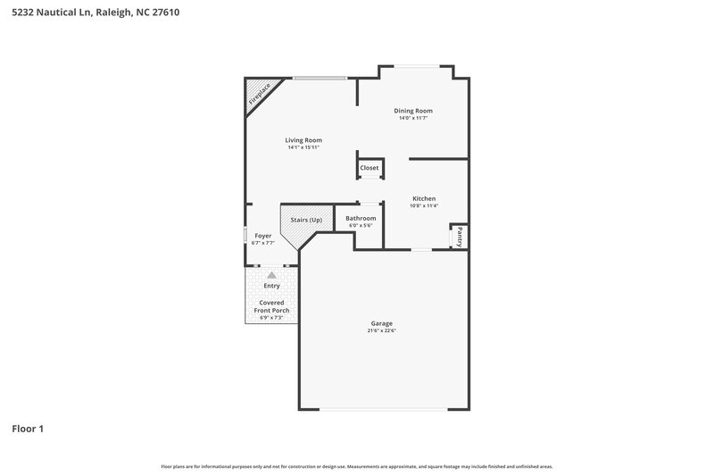 2,055/Mo, 5232 Nautical Ln Raleigh, NC 27610 Floorplan View